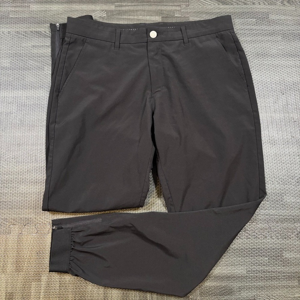 Primo Pants Mens 33x29 Black Golf Joggers Athletic Performance Ankle Zip Chino